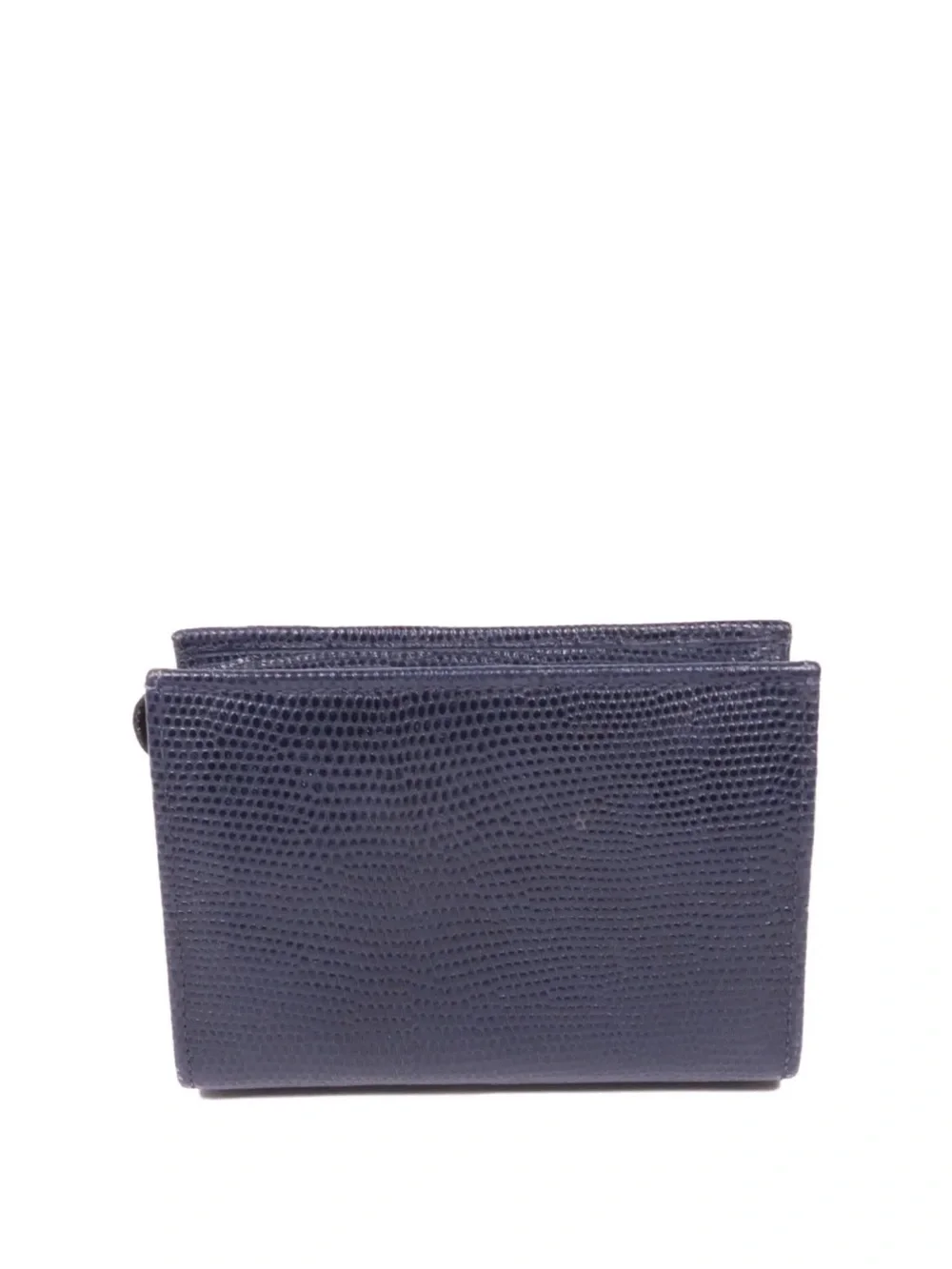 Salvatore Ferragamo Navy Vara Bow Leather Gold Accent Coin Purse w/Key Attchment